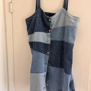 GAP Denim Patchwork Dress - Blue Shades
